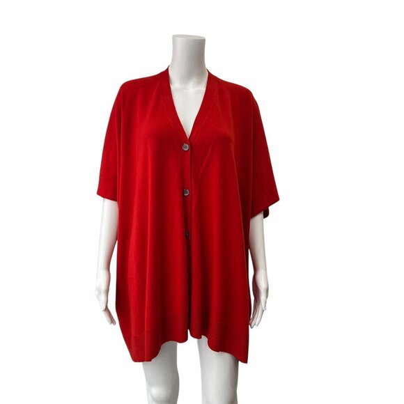 Michael Kors Red Cashmere Knit Cardigan Sweater size Large